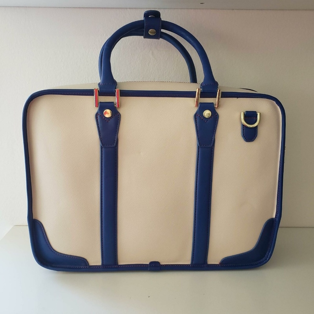 NWT: Elegant Cream and Blue Multi-purpose bag - Picture 3 of 5